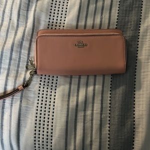 Pink coach wristlet